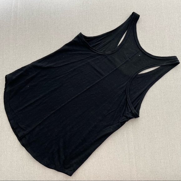 CHASER Black Seamed Shirttail Racerback Tank Top Size Large - Picture 8 of 9